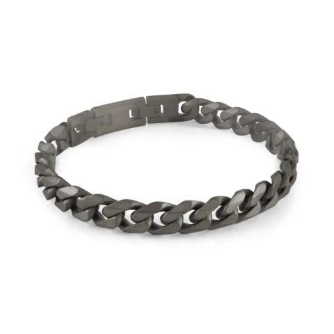 Stainless Steel Brushed Curb 10MM Link Bracelet - SMB692