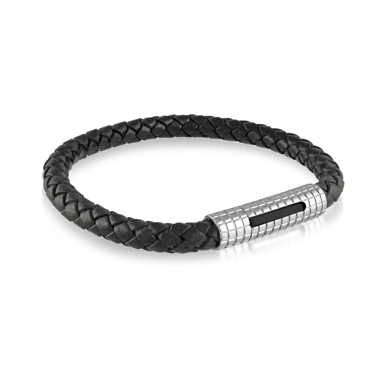 Stainless Steel Push Clasp Leather Bracelet - SLB95-825