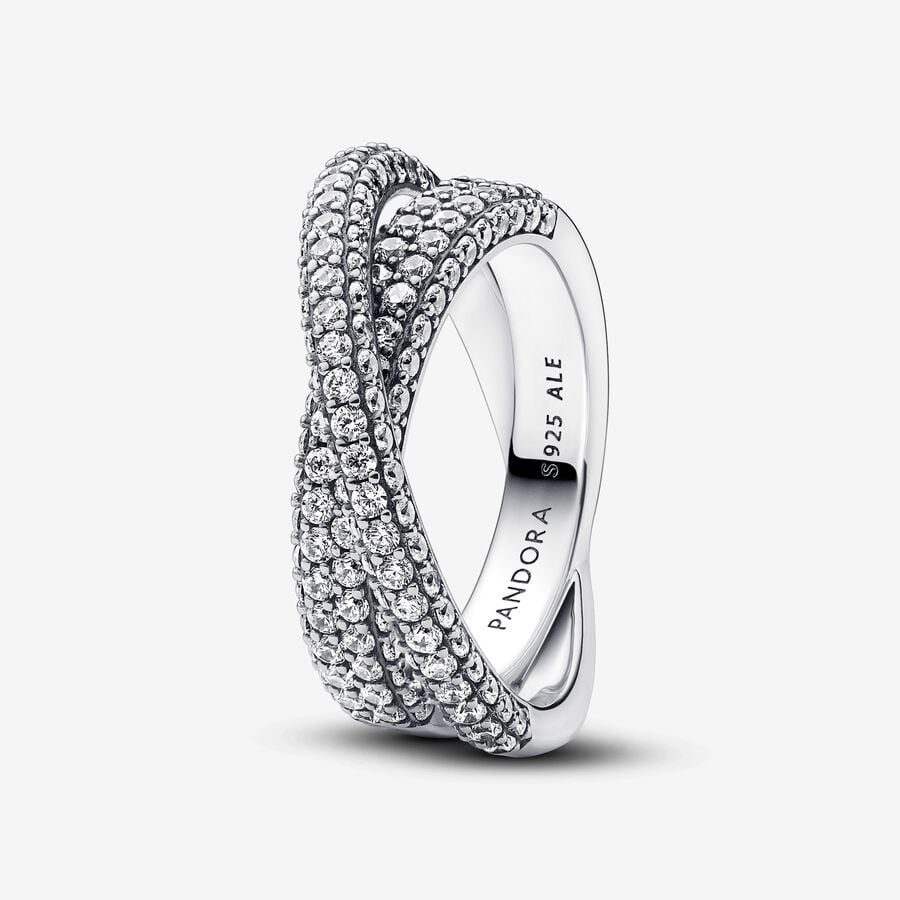 Pandora Timeless Pave Crossover Dual Band Ring 193022C01