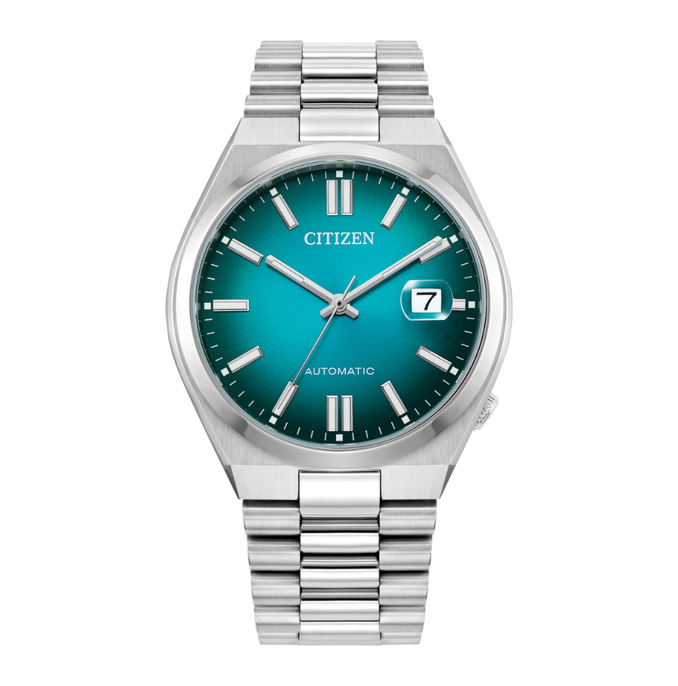 Citizen 'Tsuyosa Teal' Dial Stainless Steel Watch - NJ0151-53X