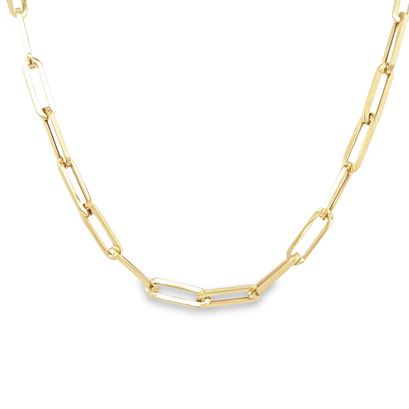 14 Karat Yellow Gold 3mm Paperclip Chain