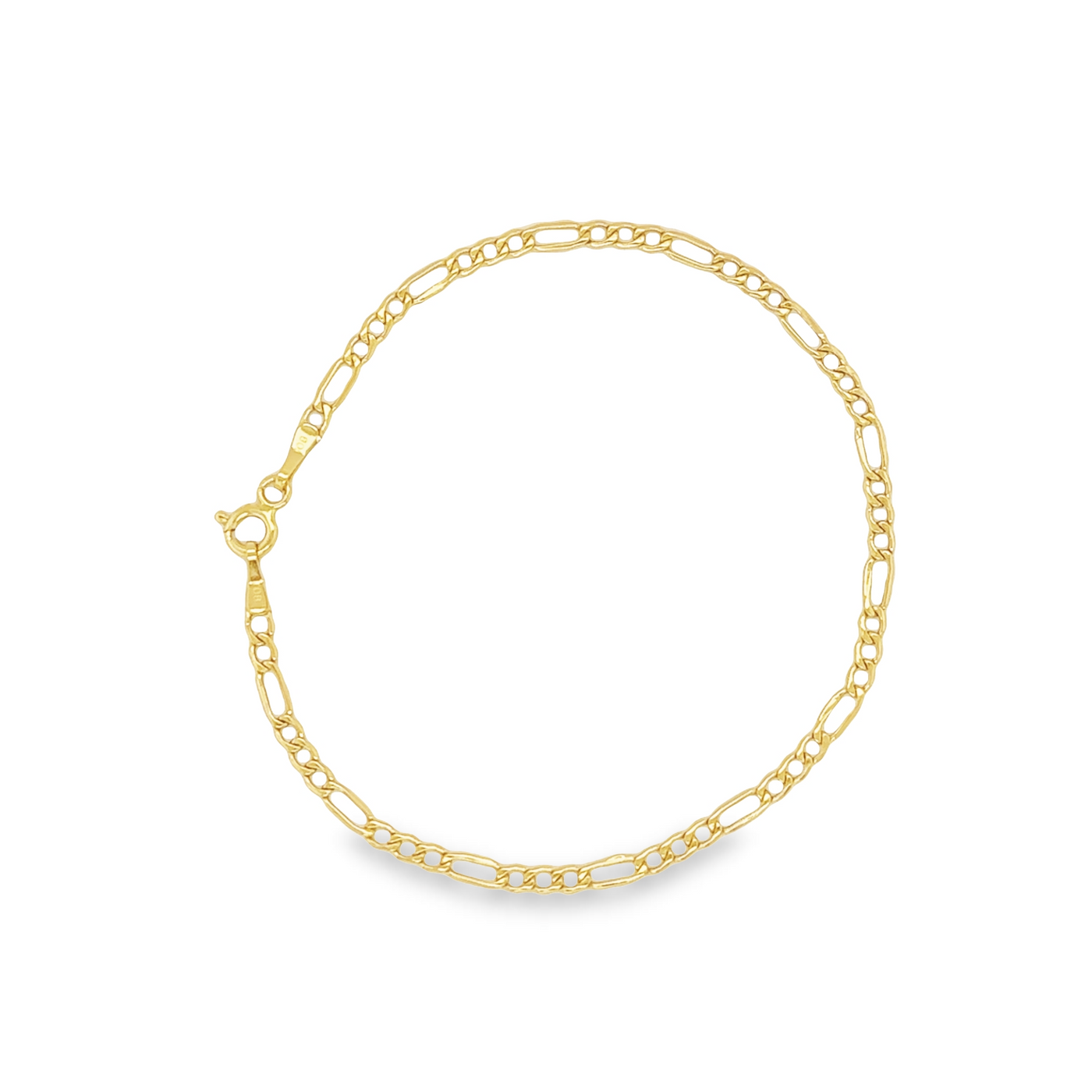 10 Karat Yellow Gold Thin Figaro Bracelet