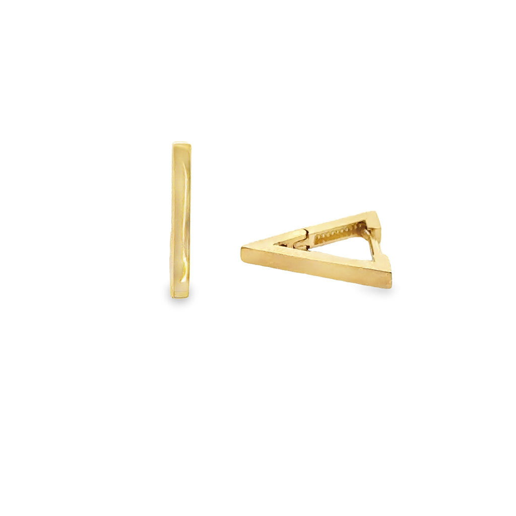 10 Karat Gold Geometric Triangle Earrings