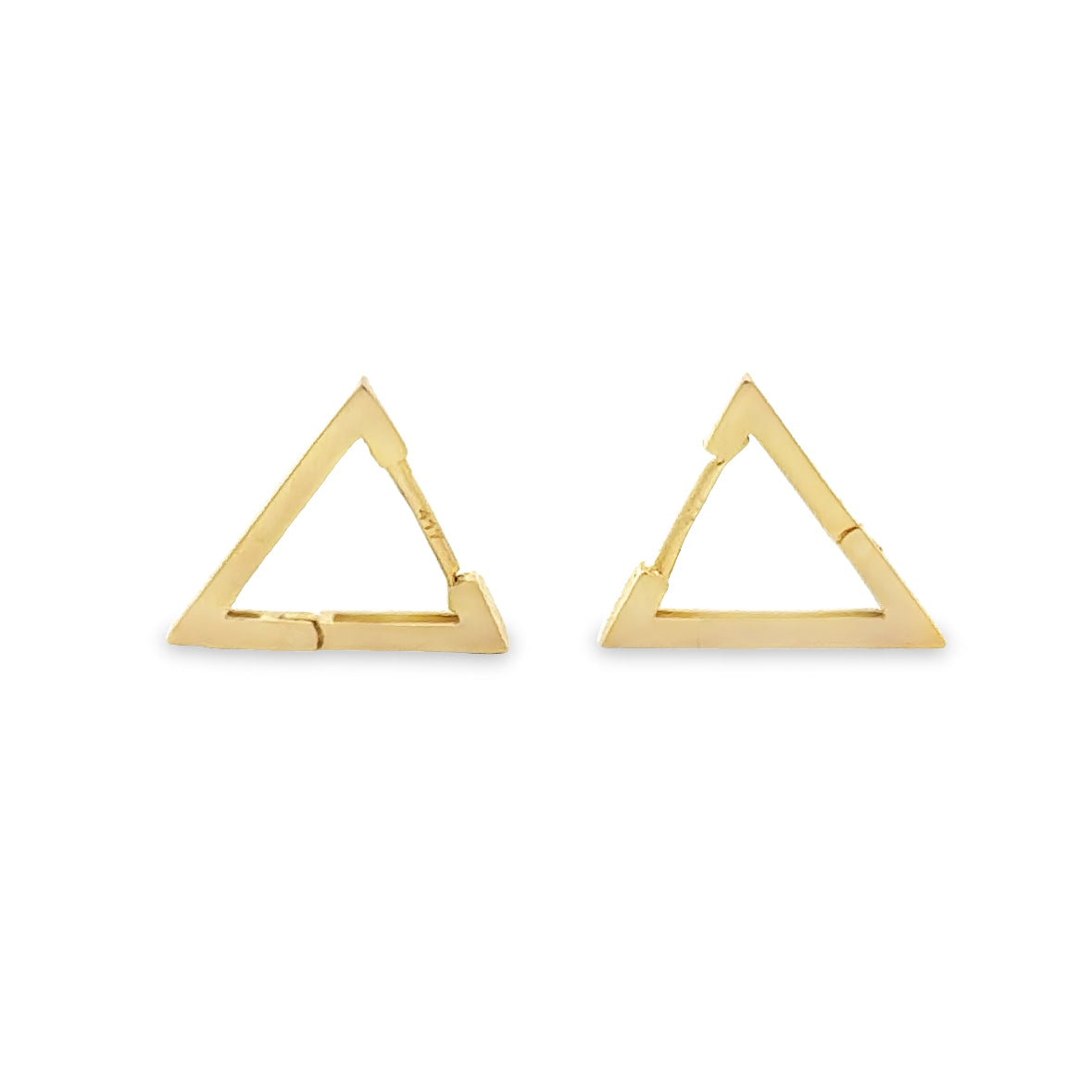 10 Karat Yellow Gold Geometric Triangle Earrings