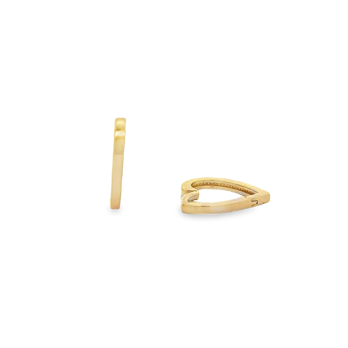 10 Karat Yellow Gold Heart Hoop Earrings