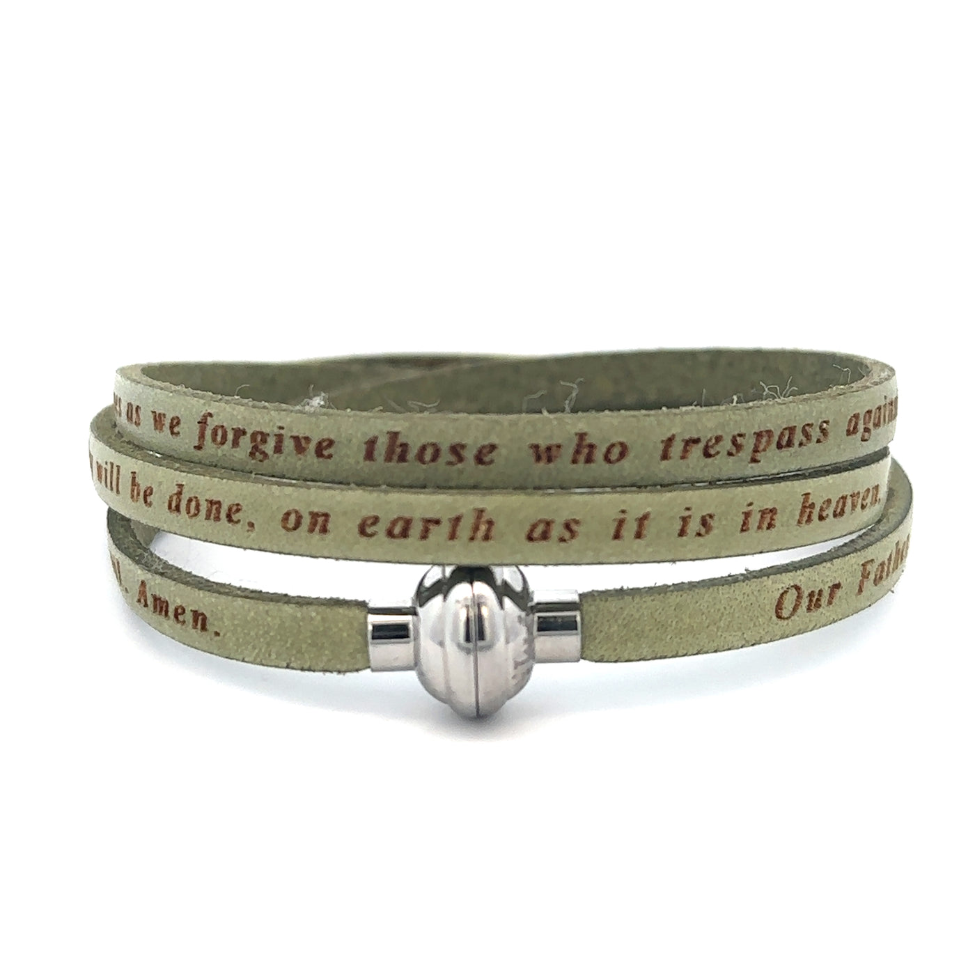 Amen Collection Our Father Green Bracelet English-Size Large FINAL SALE