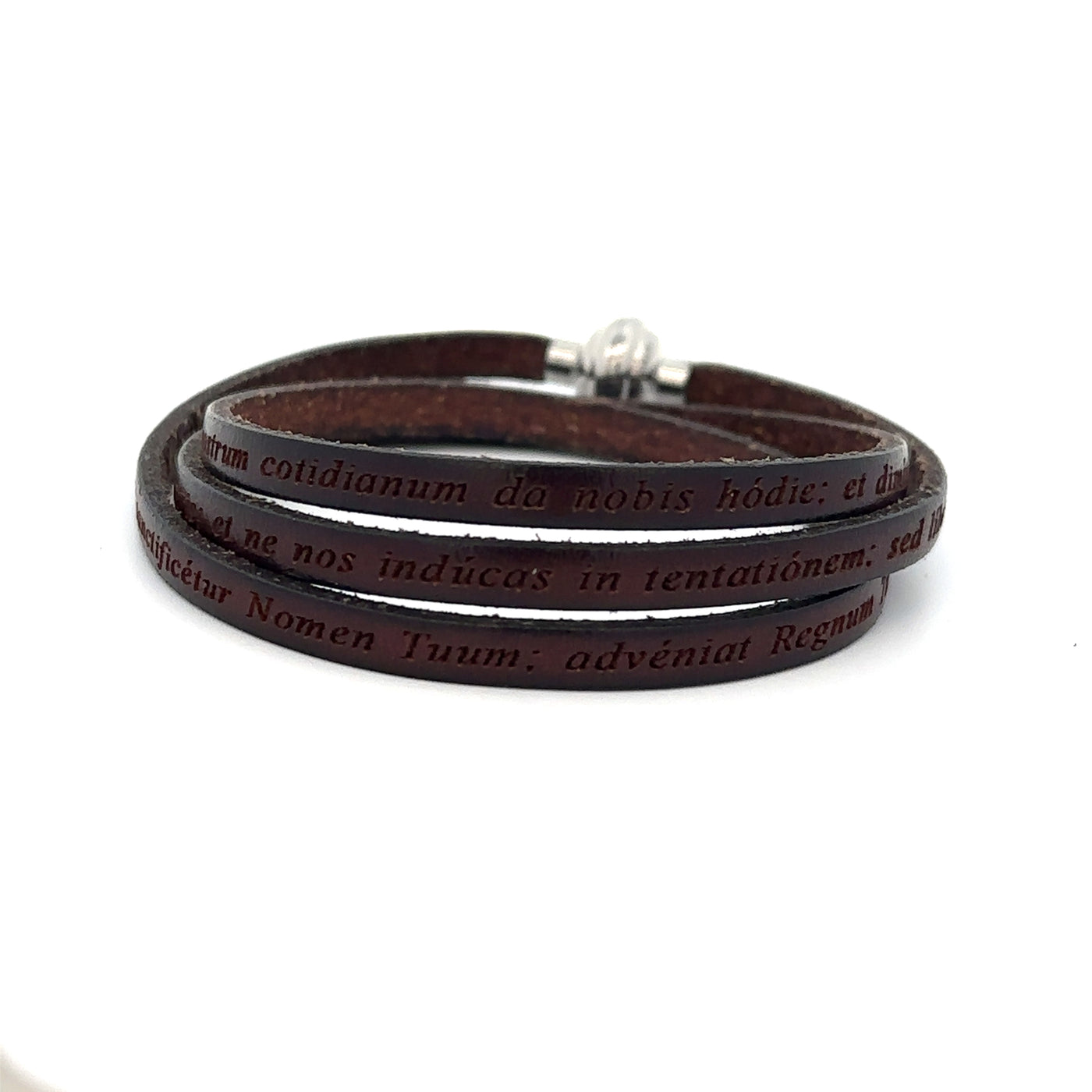 Amen Collection Our Father Brown Leather Bracelet Latin-Size Large FINAL SALE