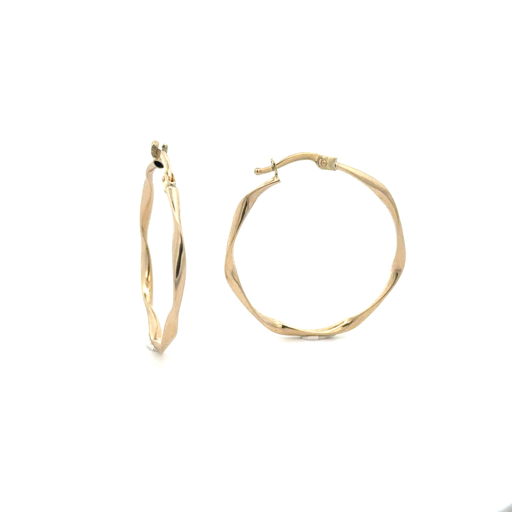 10 Karat Yellow Gold Twist Hoop Earrings