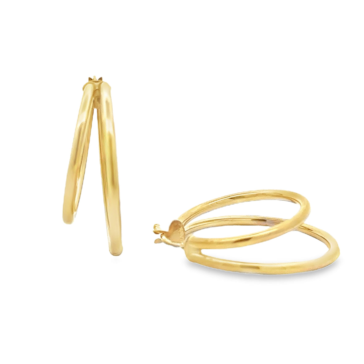 10 Karat Yellow Gold Double Hoop Earrings