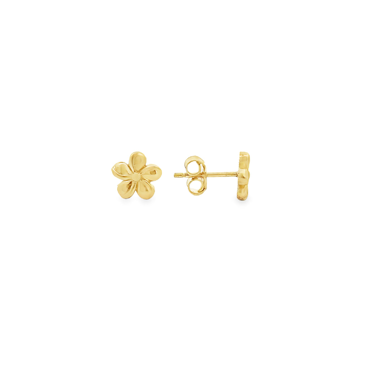 10 Karat Yellow Gold Flower Stud Earrings