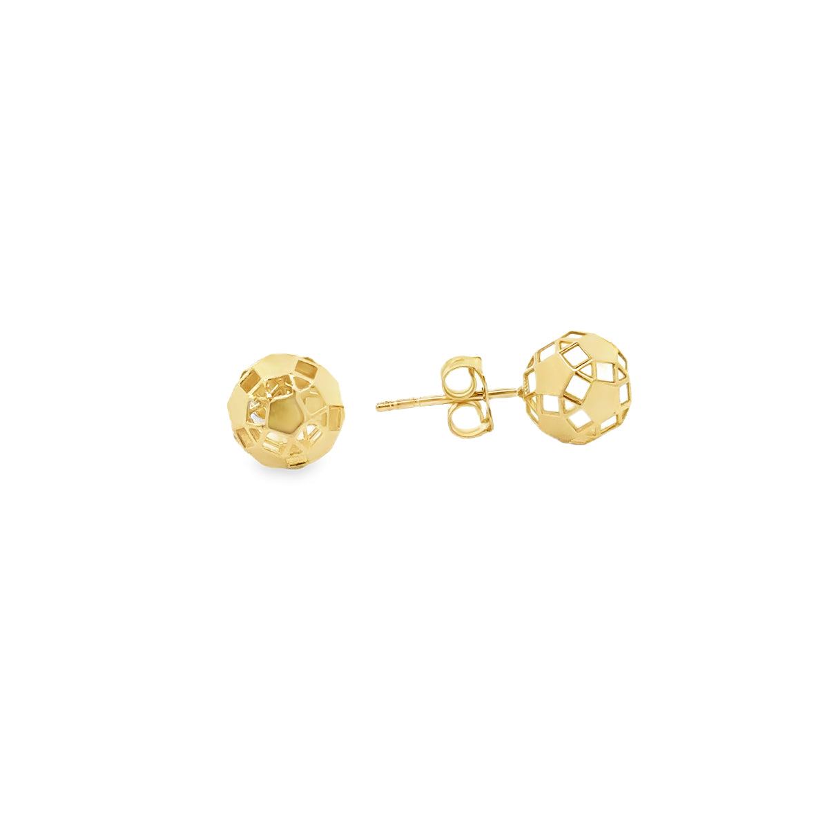 10 Karat Yellow Gold Geometric Stud Earrings