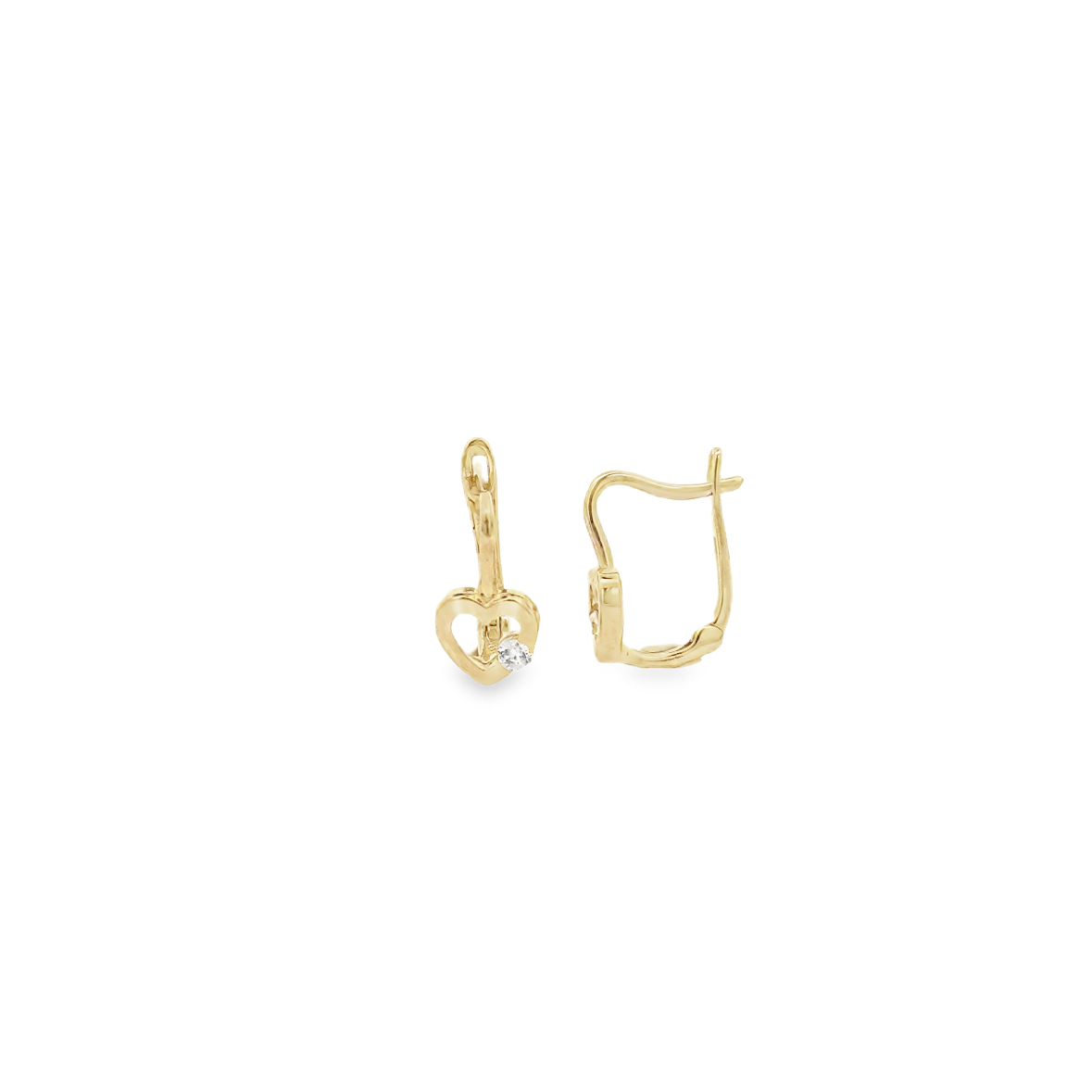 10 Karat Yellow Gold Heart Children's Earrings