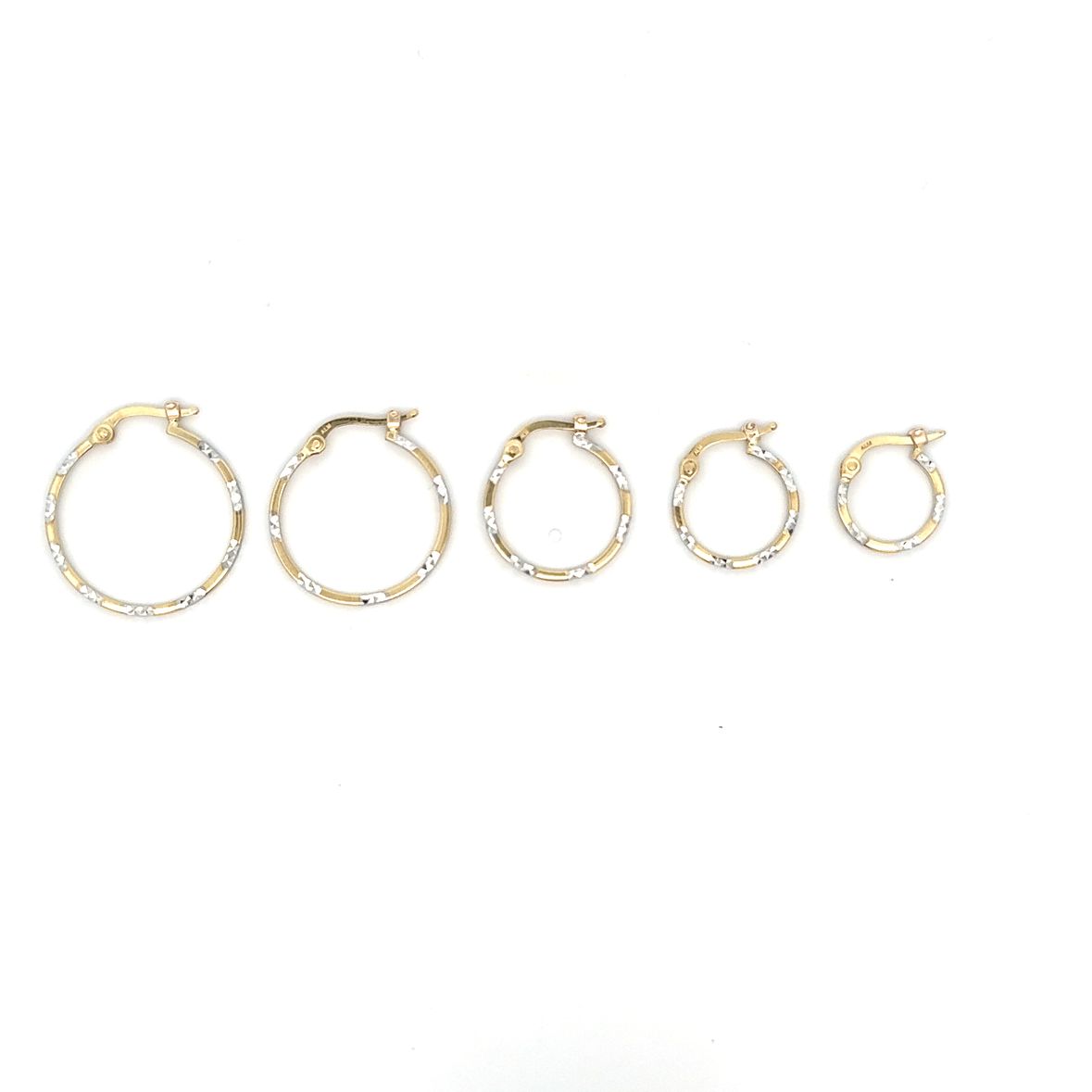 10 Karat Two-Tone Gold Hoop Earrings