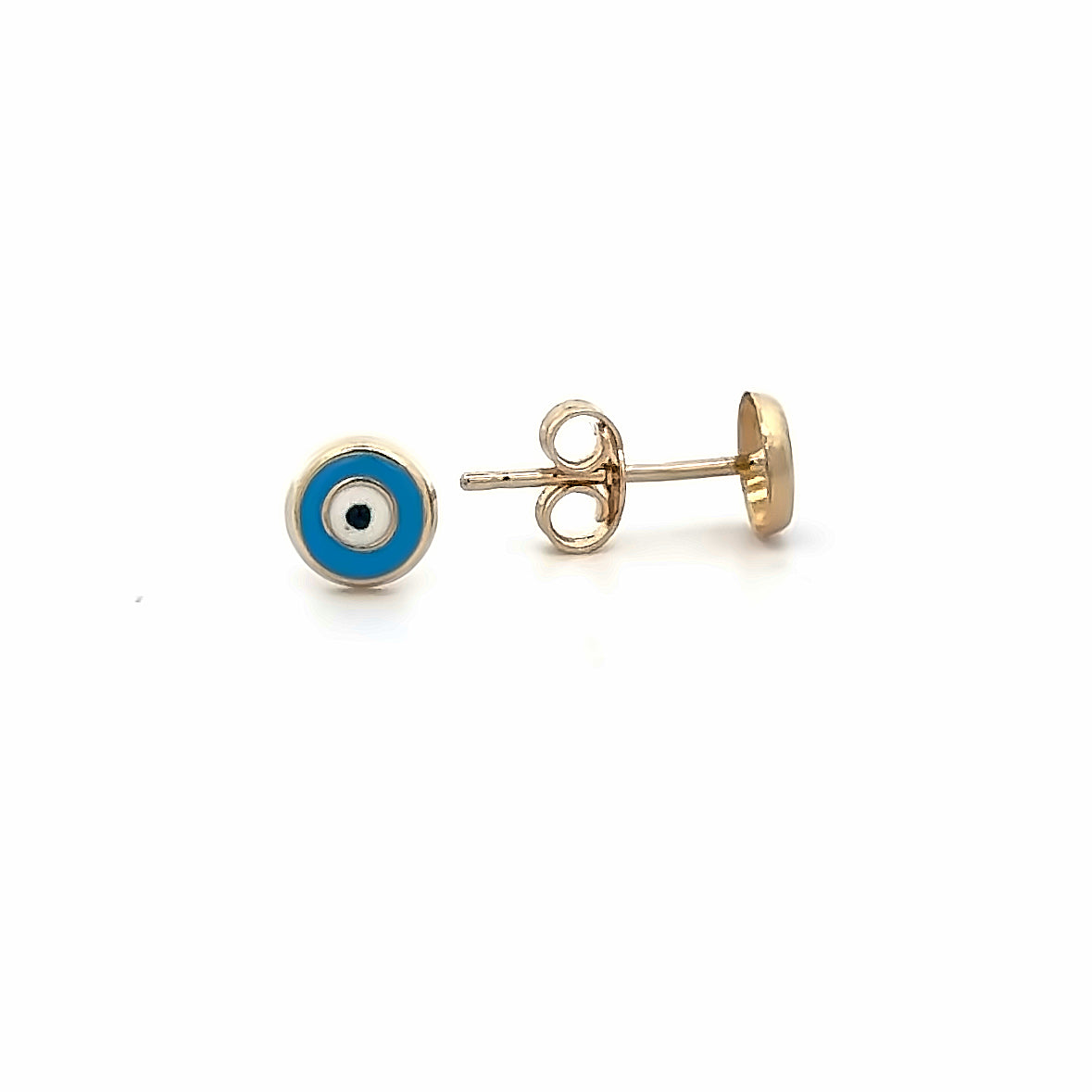 10 Karat Gold Evil Eye Stud Earrings