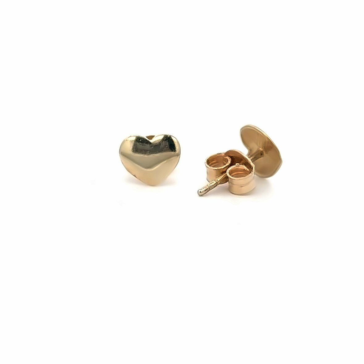 10 Karat Gold Heart Stud Earrings