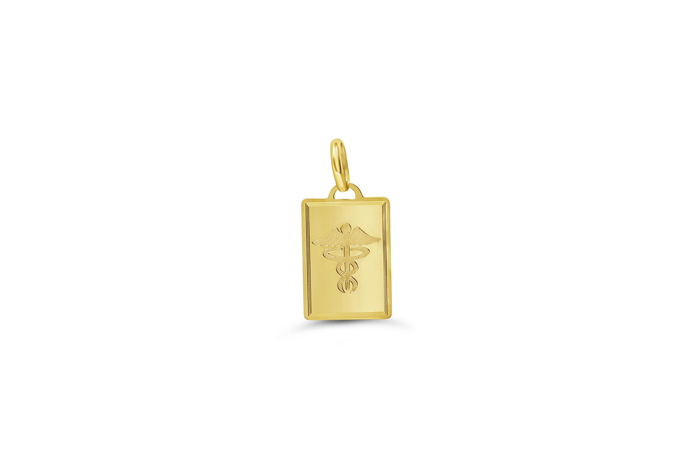 10 Karat Yellow Gold Rectangle Medic Alert Necklace