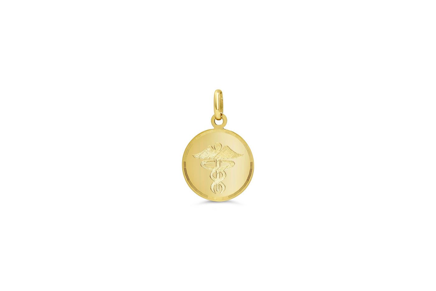 10 Karat Yellow Gold Medium Disc Medic Alert Necklace