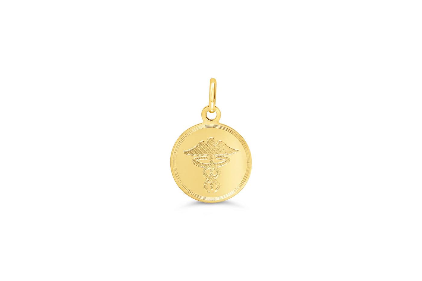 10 Karat Yellow Gold Large Disc Medic Alert Necklace