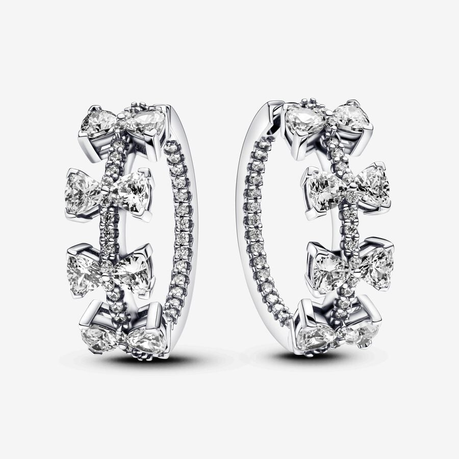 Pandora Sparkling Bow Row Hoop Earrings - 293545C01