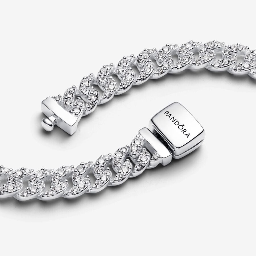 Pandora Pavé Cuban Chain Necklace - 393161C01-45