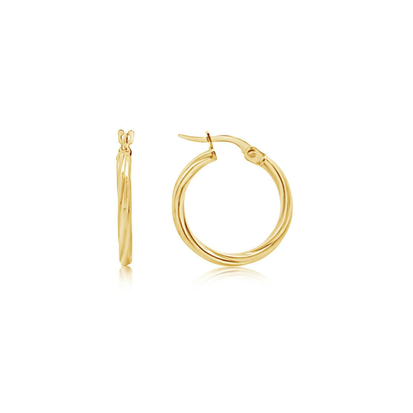 10 Karat Small Twist Hoop Earring