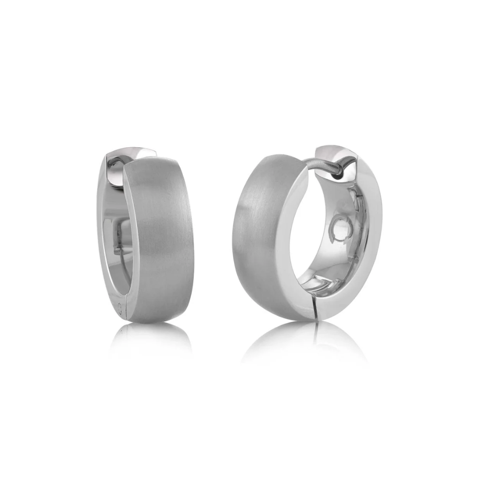 Stainless Steel Brushed Hoop Earring - SEA251