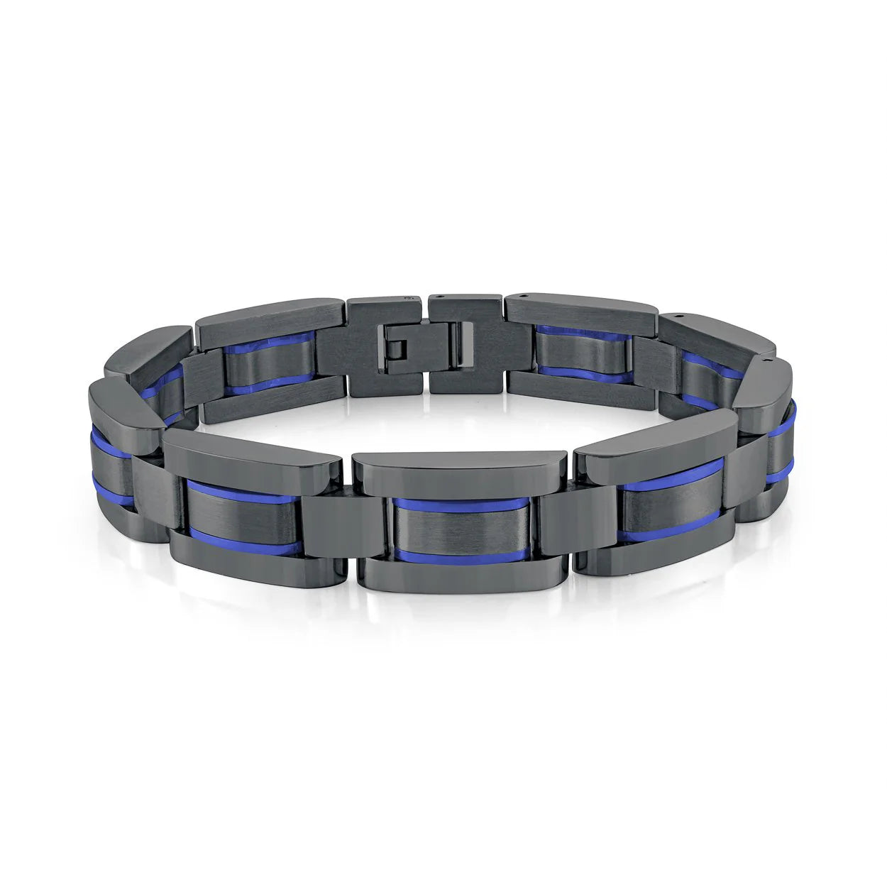 Stainless Steel Blue Link Bracelet - SMB610