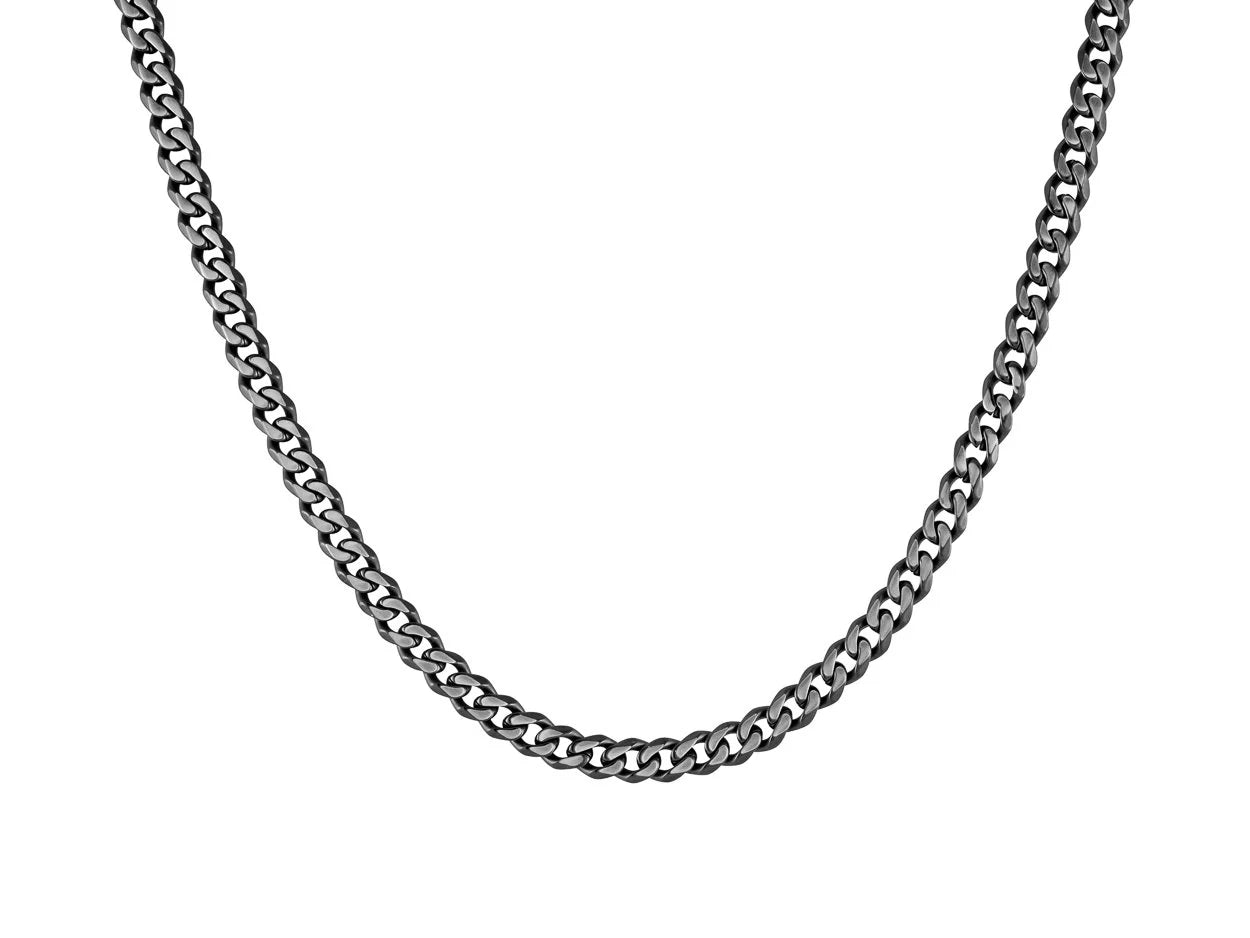 Stainless Steel Black IP 6mm Curb Chain 22" SBWN25-22