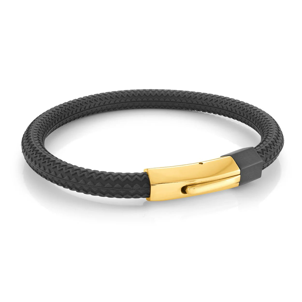 Stainless Steel Gold Rubber Bracelet - SBR15-8