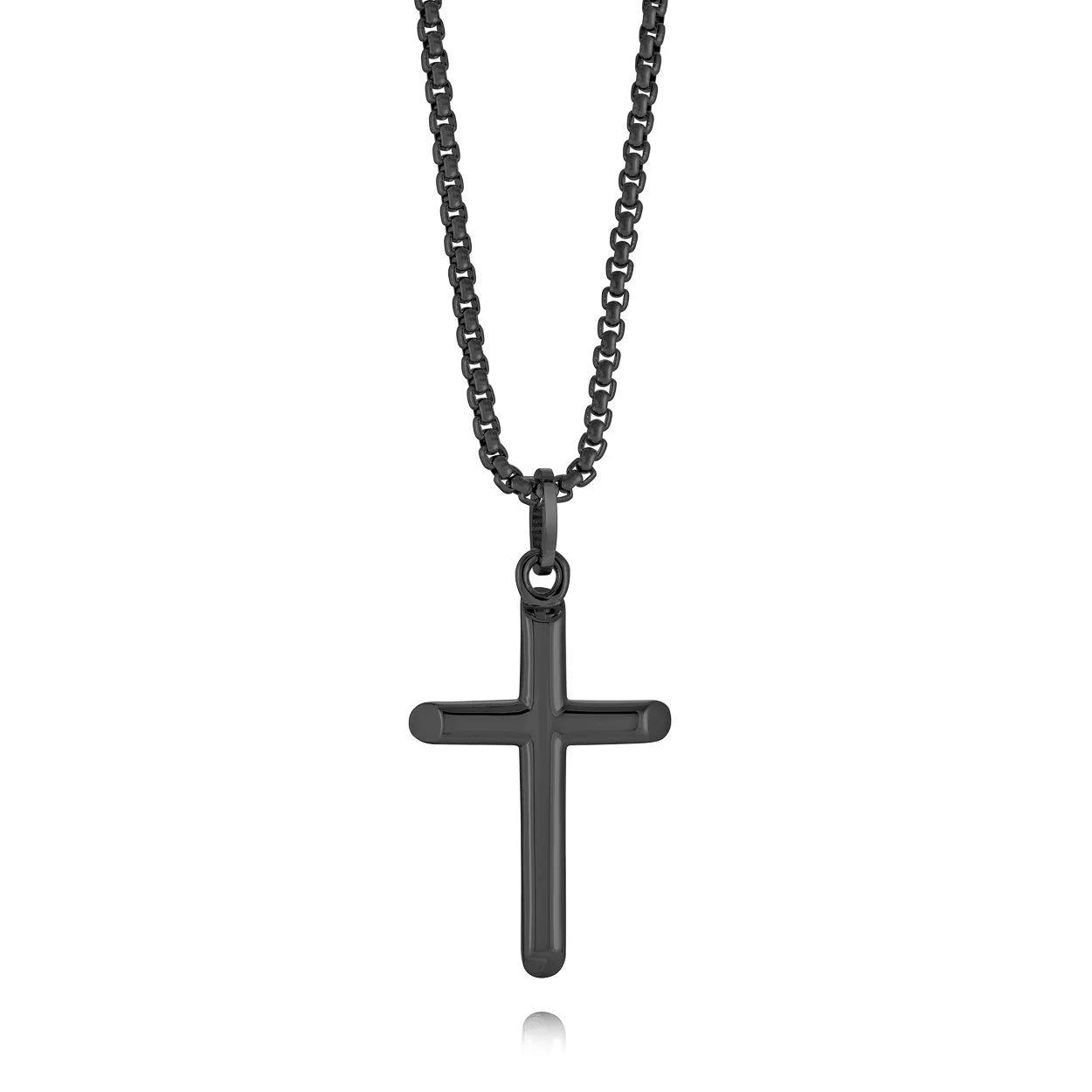 Stainless Steel Cross Pendant & Chain - SC182-BK