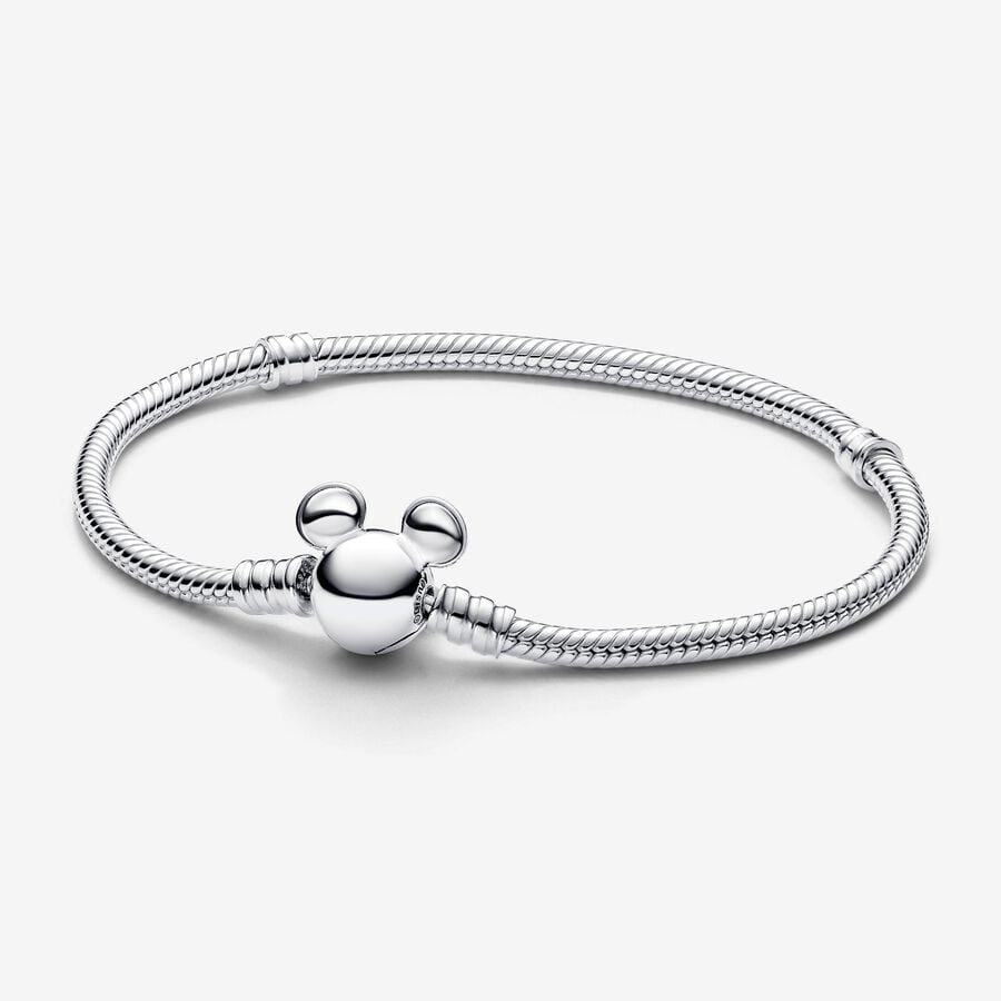 Pandora Disney Mickey Mouse Clasp Moments Snake Chain Bracelet 593061C00