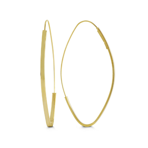 10 Karat Yellow Gold Oval Hoops