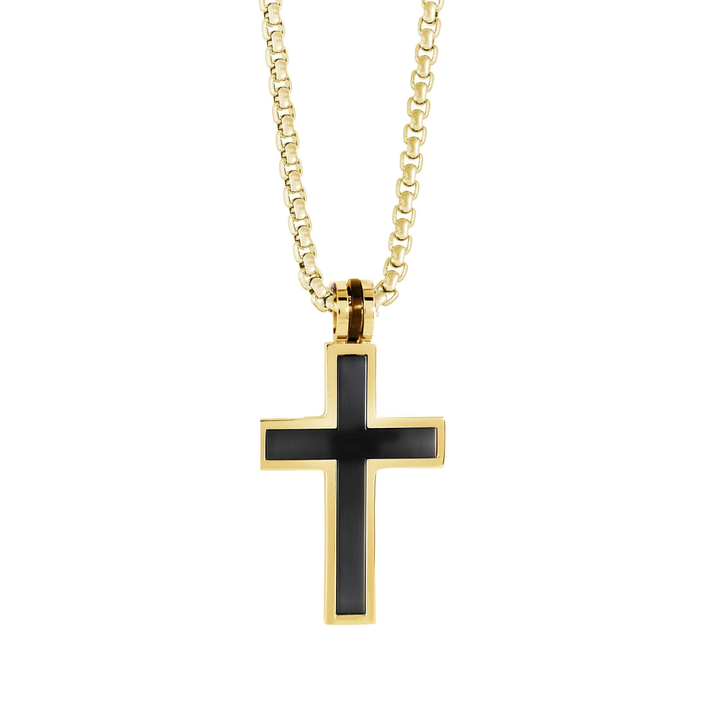 Stainless Steel Brushed Cross Pendant & Chain -  SC161