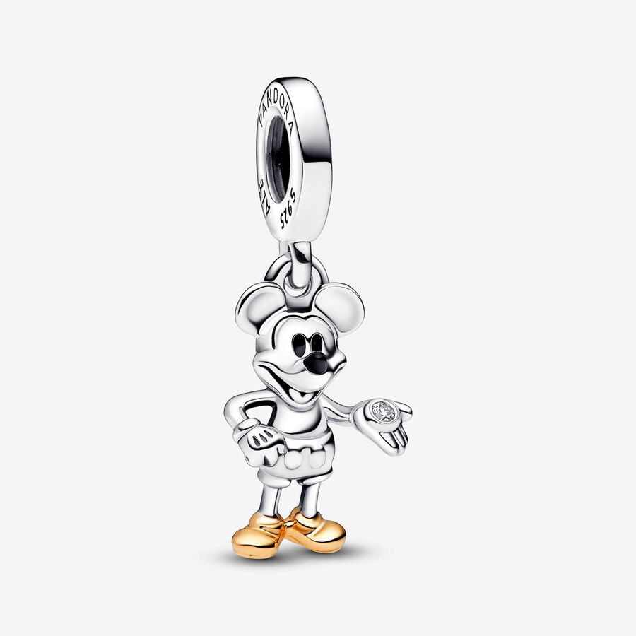 Pandora Disney 100th Anniversary Mickey Mouse Lab-grown Diamond Dangle Charm -  792812C01