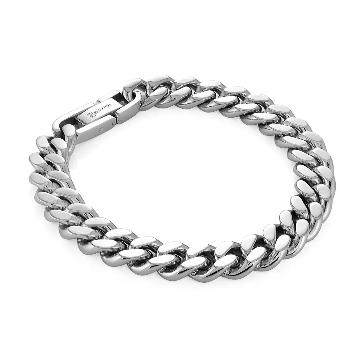 Stainless Steel Curb Matte Black Bracelet 10MM - SMB413