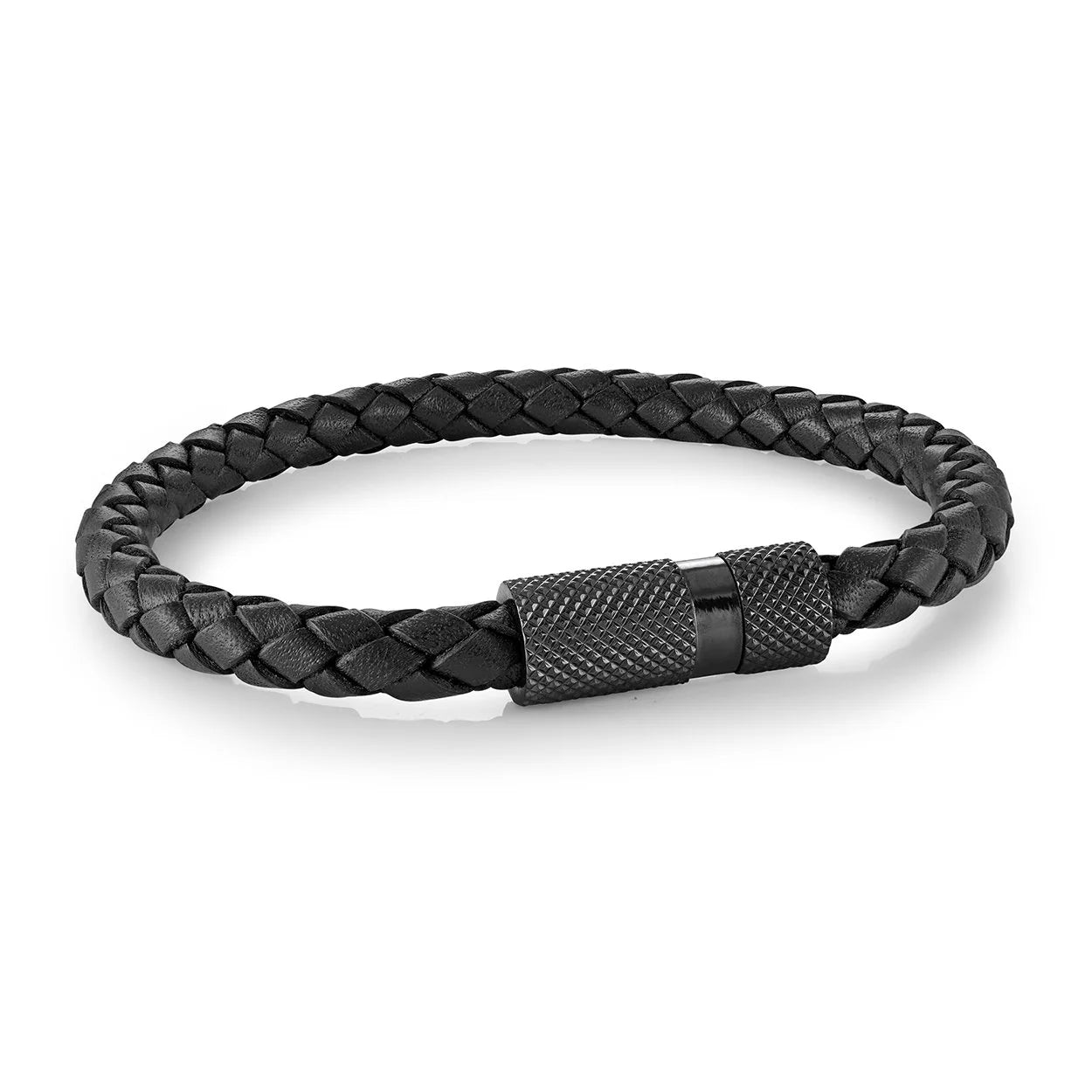 Stainless Steel Twist Leather 6MM Bracelet - SLB647-8