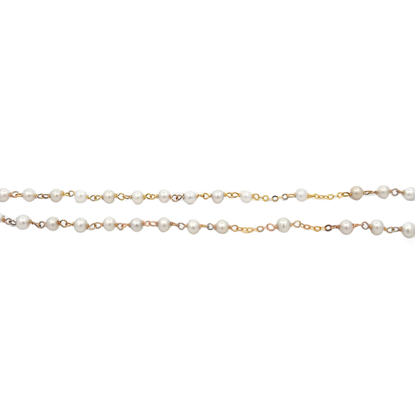 18 Karat Yellow Gold Freshwater Pearl Rosary Necklace