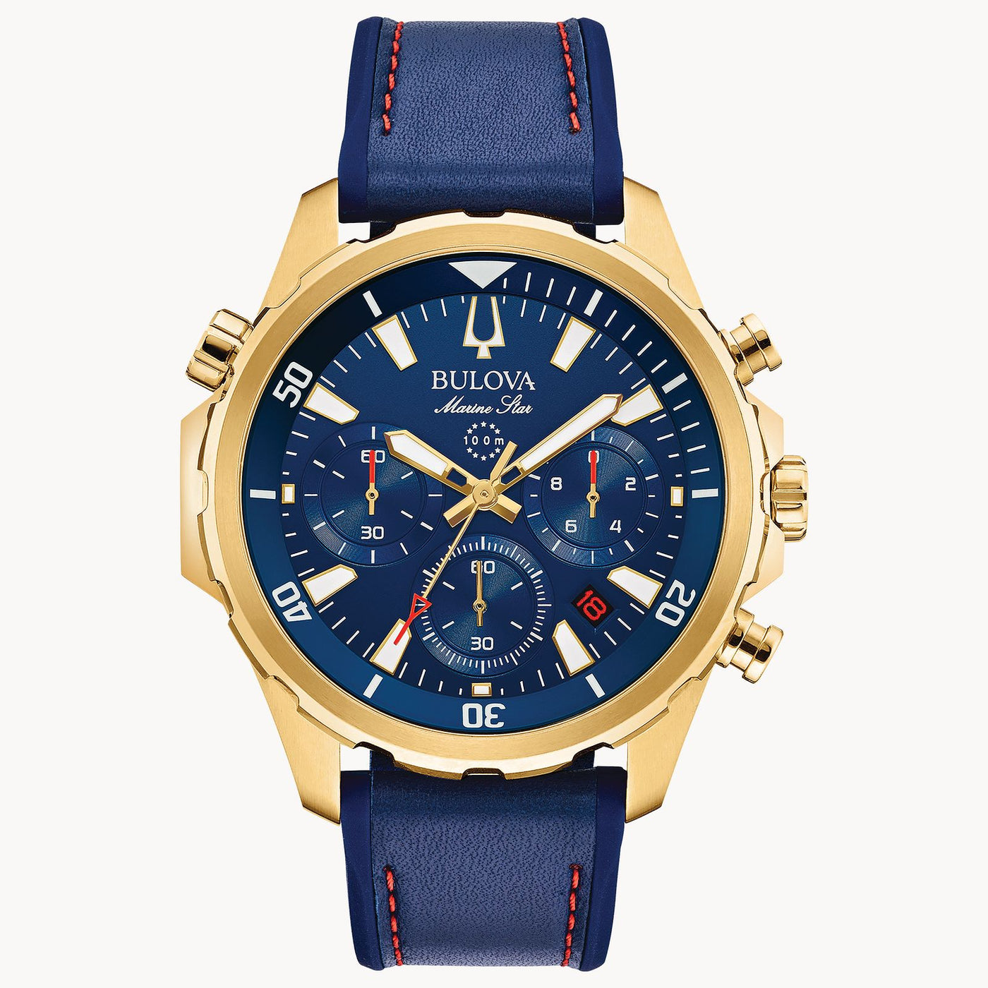 Bulova Marine Star Blue Dial Watch - 97B168