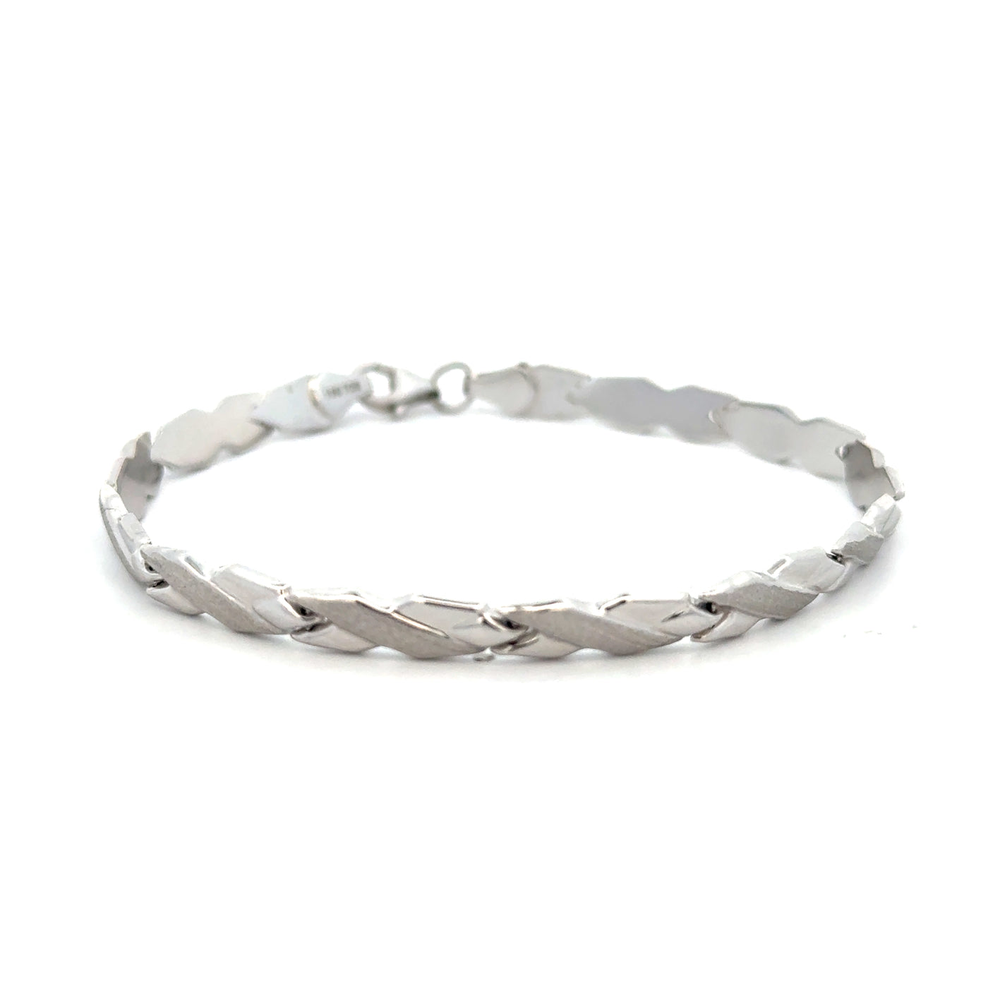 10 Karat White Gold X Link Bracelet