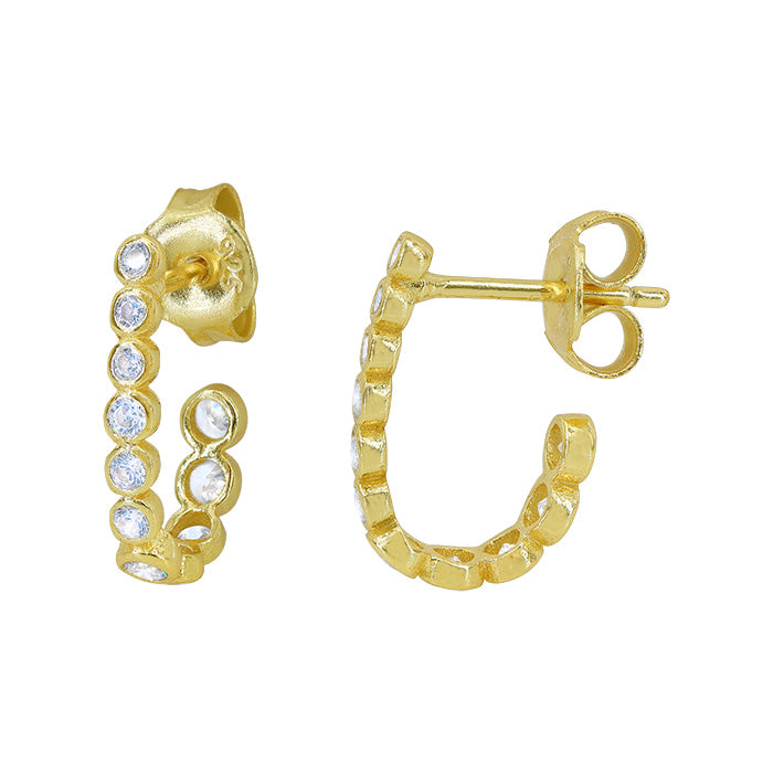 Sterling Silver Gold Plated Cubic Zirconia Earrings