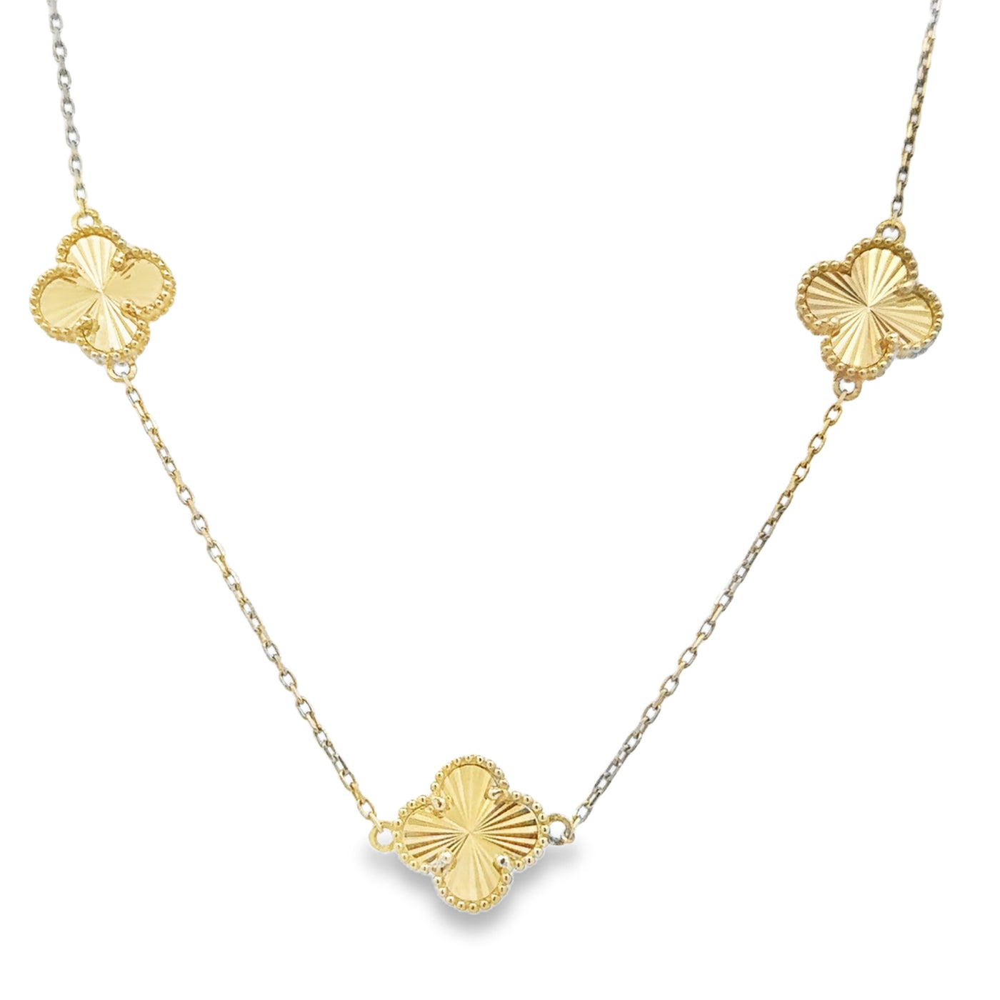 10 Karat Yellow Gold Multi Clover Necklace