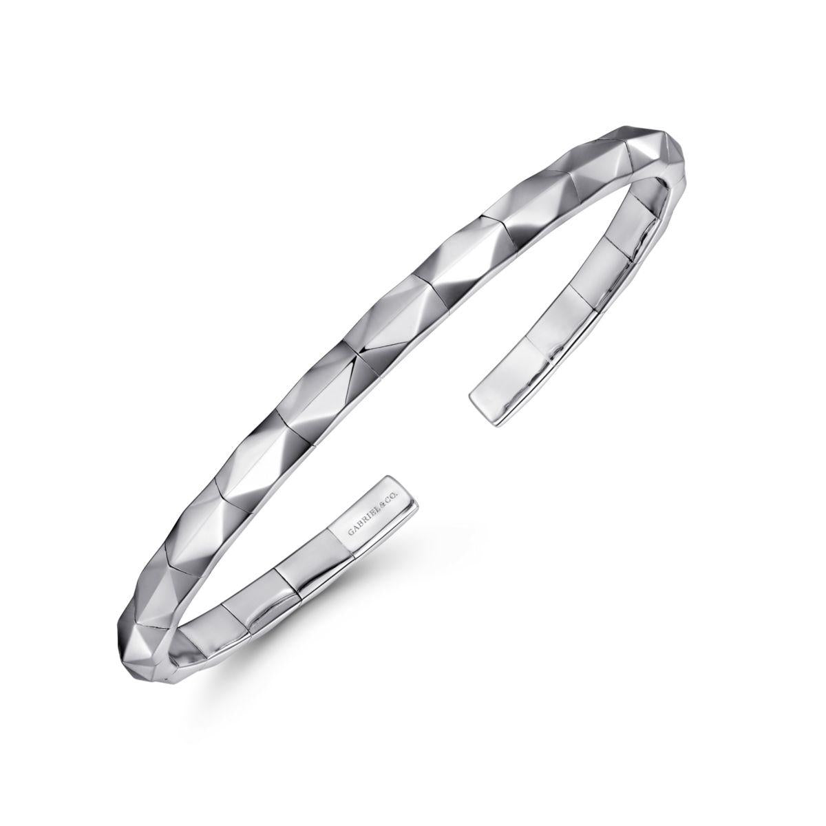 Gabriel & Co. Sterling Silver Faceted Open Cuff Bracelet