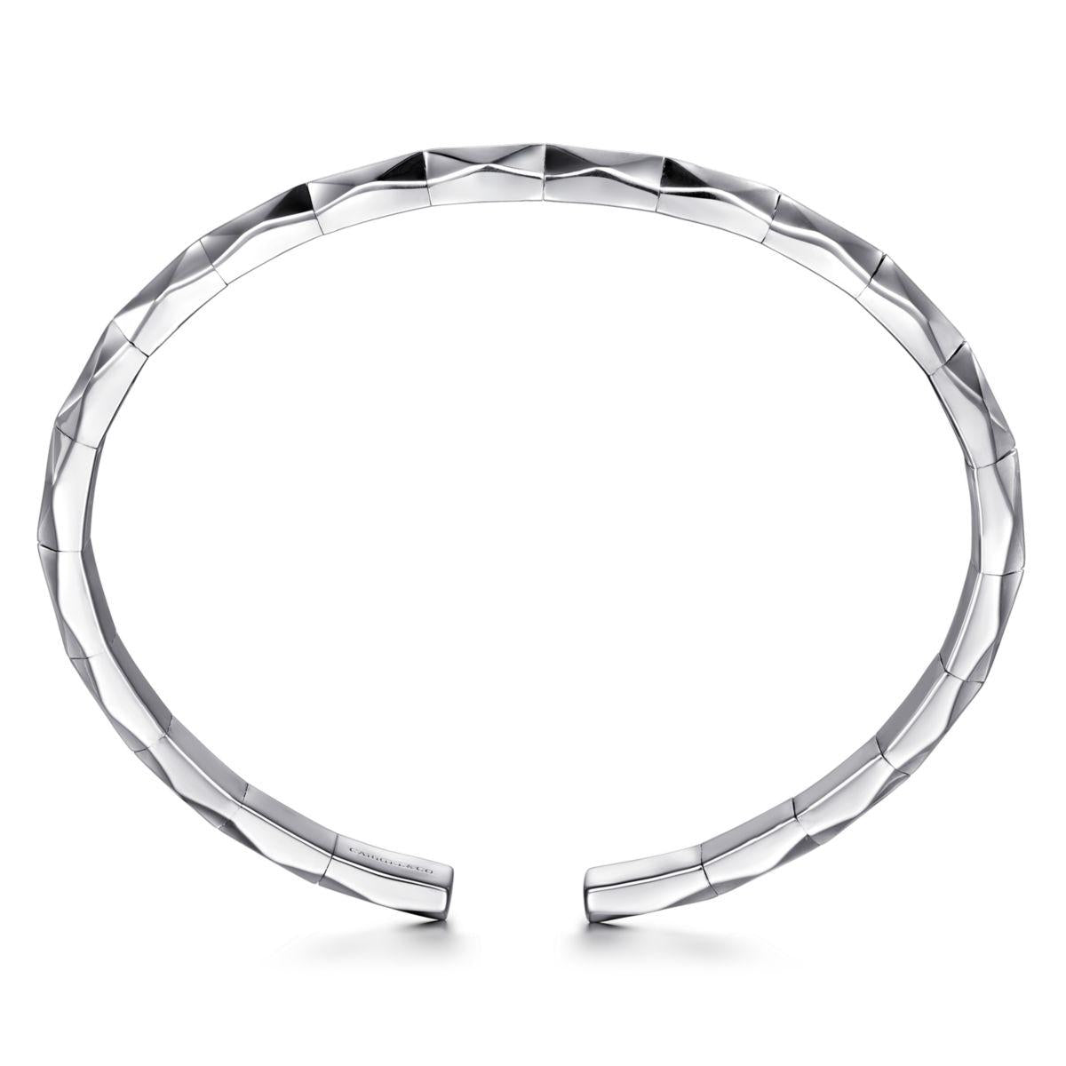 Gabriel & Co. Sterling Silver Faceted Open Cuff Bracelet