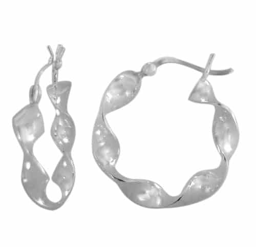 Sterling Silver Twist Hoop Earrings