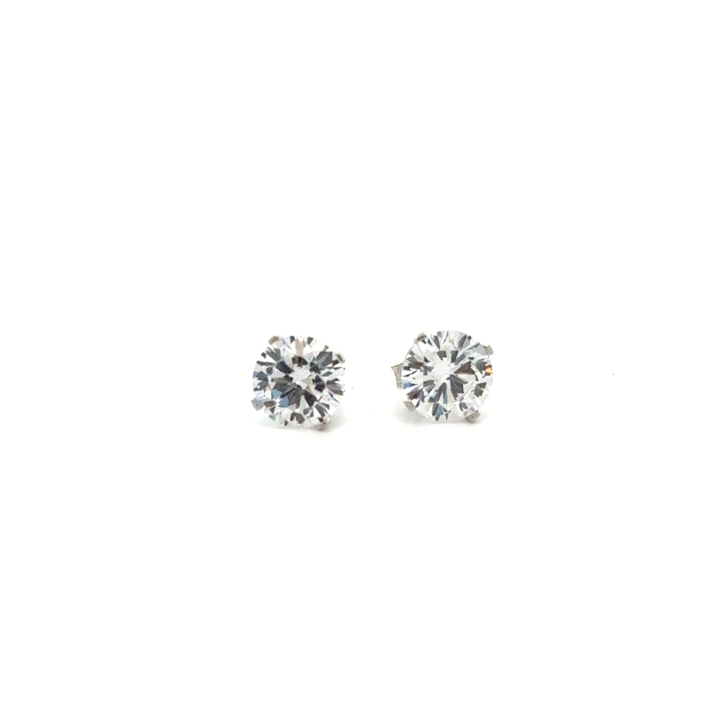 Karat White Gold Cubic Zirconia Studs