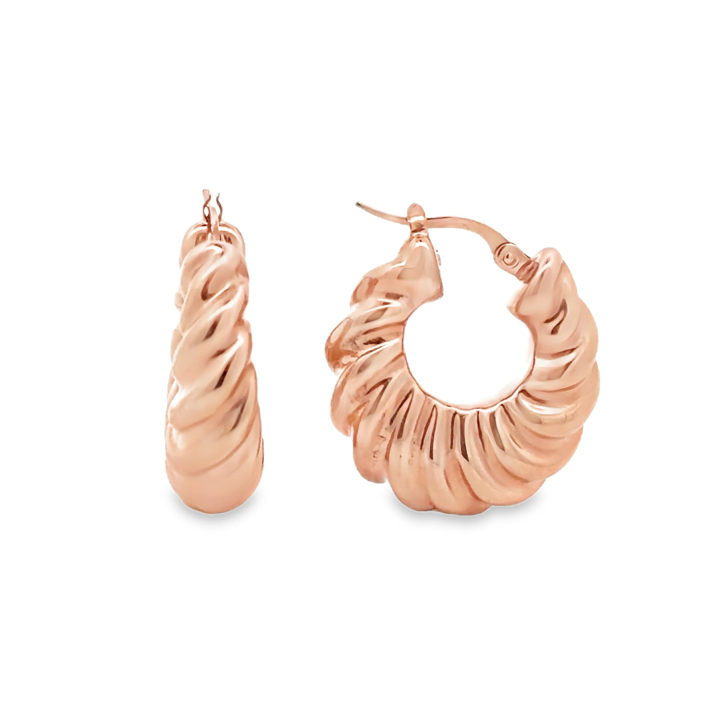 14 Karat Gold Scalloped Hoops