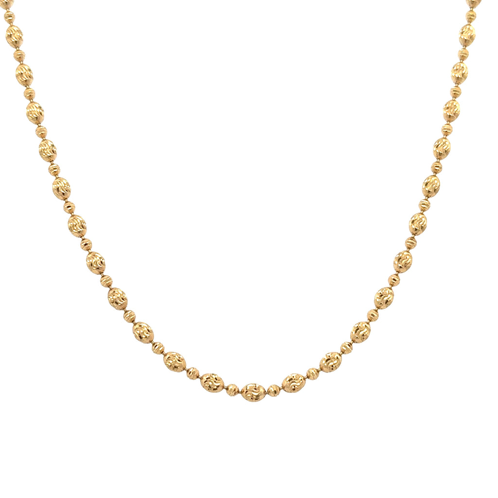 10 Karat Gold Yellow Gold 18" Beaded Necklace