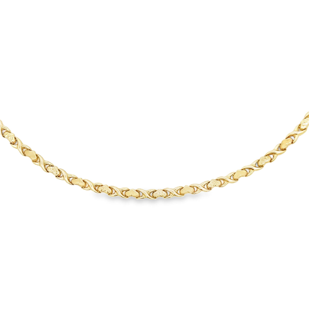 10 Karat Yellow Gold Heart Link Necklace