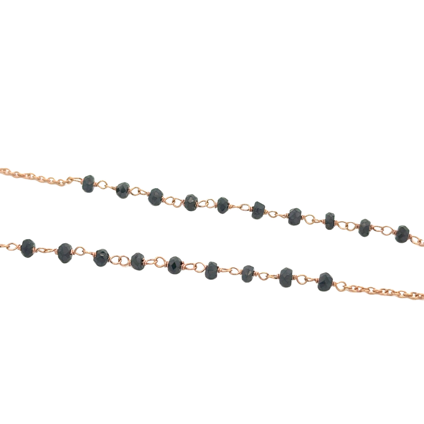 18 Karat Rose Gold Onyx Bead Necklace