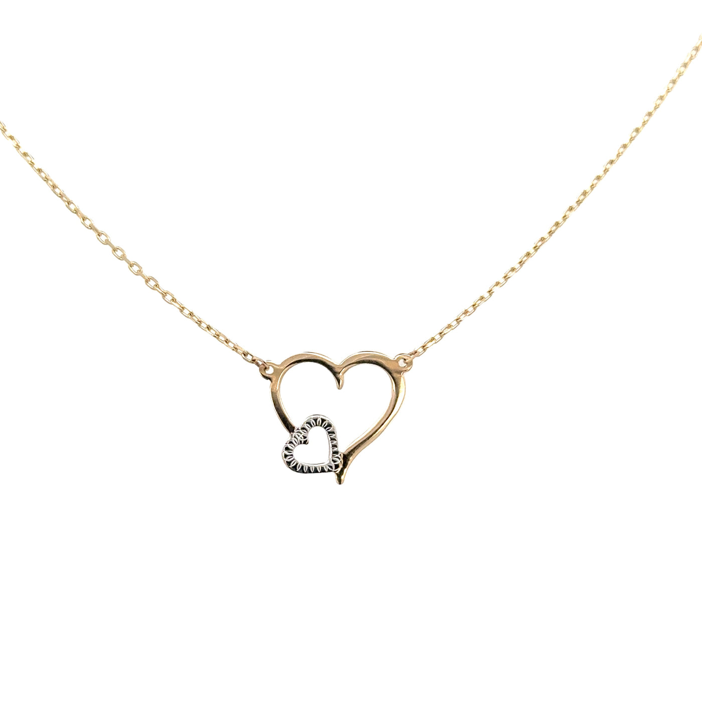 10 Karat Gold Double Heart Necklace